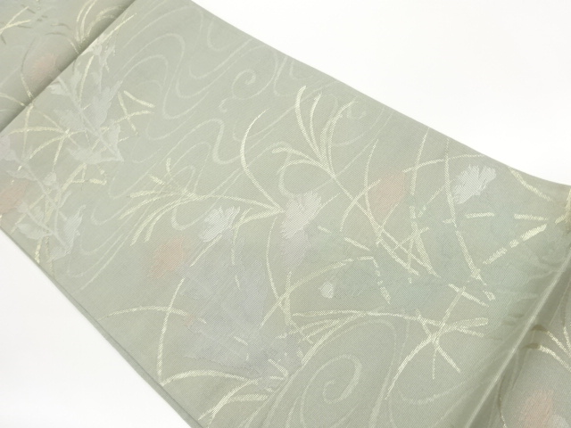 JAPANESE FUKURO OBI FOR SUMMER / WOVEN FLOWER